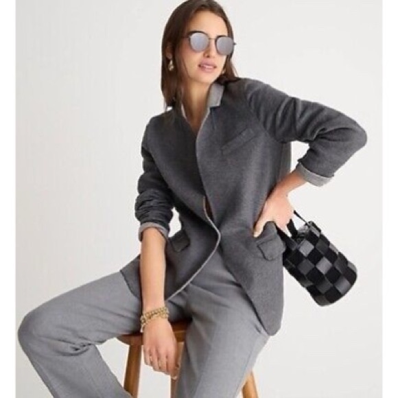 J. Crew Light Gray Leighton blazer-jacket in double-faced blend - Picture 1 of 7